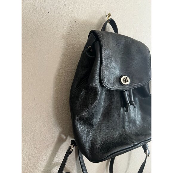 Vintage COACH  Backpack Daypack Black Leather Drawstring MiniPurse 9960 Y2K - Picture 3 of 14